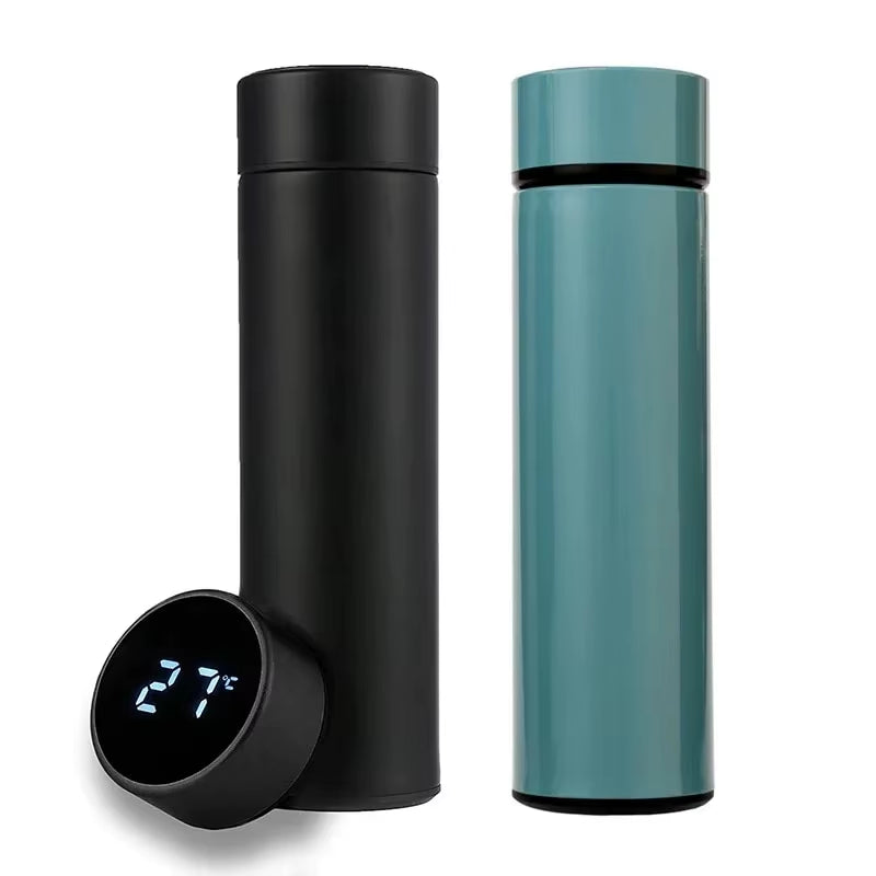 1Pc Stainless Steel Smart Water Bottle Leak Proof Double Walled Keep Drink Hot and Cold LCD Temperature Display Bottle