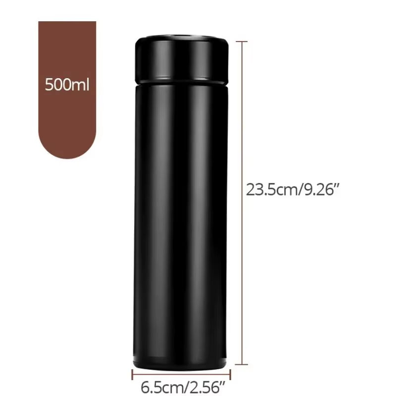 1Pc Stainless Steel Smart Water Bottle Leak Proof Double Walled Keep Drink Hot and Cold LCD Temperature Display Bottle