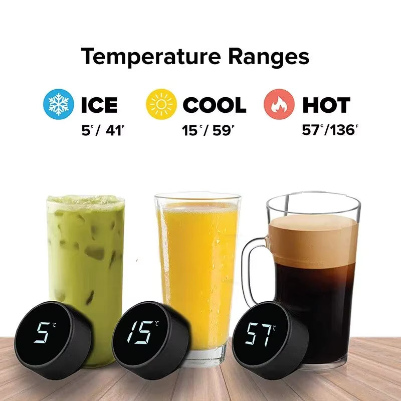 1Pc Stainless Steel Smart Water Bottle Leak Proof Double Walled Keep Drink Hot and Cold LCD Temperature Display Bottle