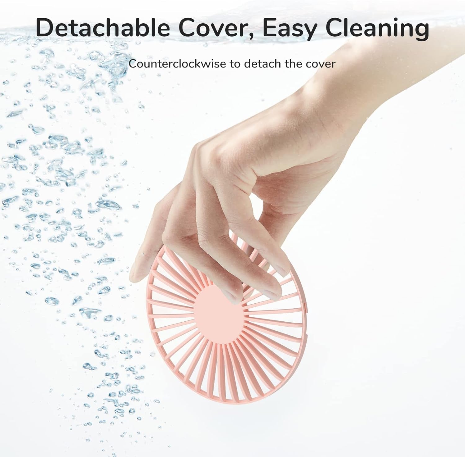 Handheld Portable Fan [20H Max Cooling Time] Mini Hand Fan, 4000Mah USB Rechargeable Personal Fan, Battery Operated Small Fan with 3 Speeds for Travel/Commute/Makeup/Office-Pink