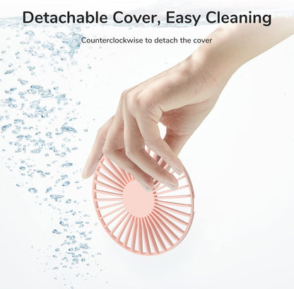 Handheld Portable Fan [20H Max Cooling Time] Mini Hand Fan, 4000Mah USB Rechargeable Personal Fan, Battery Operated Small Fan with 3 Speeds for Travel/Commute/Makeup/Office-Pink