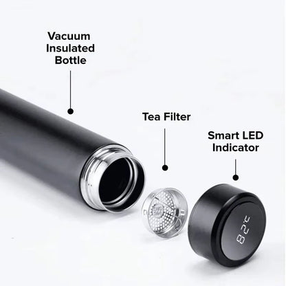 1Pc Stainless Steel Smart Water Bottle Leak Proof Double Walled Keep Drink Hot and Cold LCD Temperature Display Bottle
